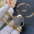 [Plus&Max]CLOVER 25MM GOLD ONYX BIG CLOVER NECKLACE