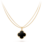 [Plus&Max]CLOVER 25MM GOLD ONYX BIG CLOVER NECKLACE