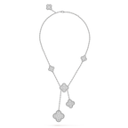 [Plus&Max]CLOVER 5 MOTIFS SILVER DIAMONDS NECKLACE
