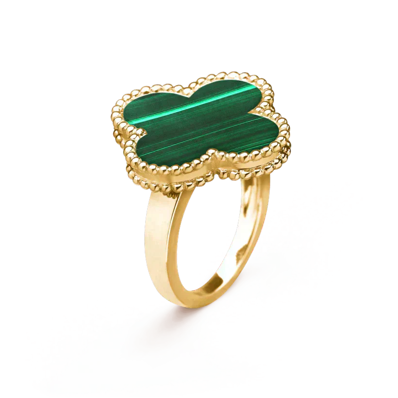 [Max Jewelry ]CLOVER MALACHITE RING