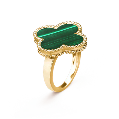 [Max Jewelry ]CLOVER MALACHITE RING