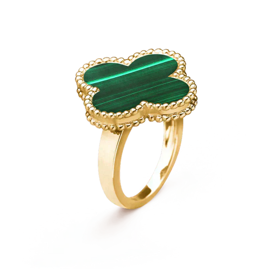 [Max Jewelry ]CLOVER MALACHITE RING