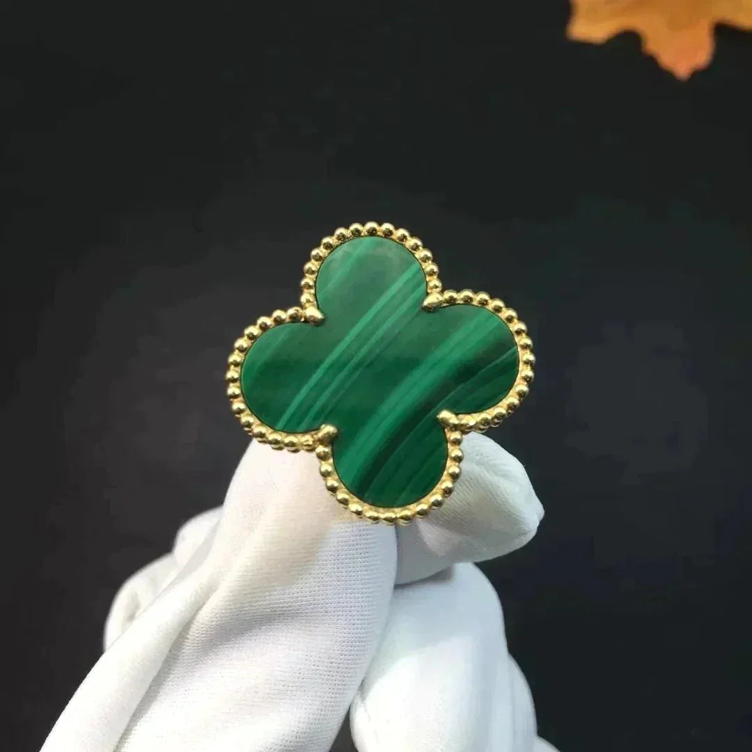 [Max Jewelry ]CLOVER MALACHITE RING
