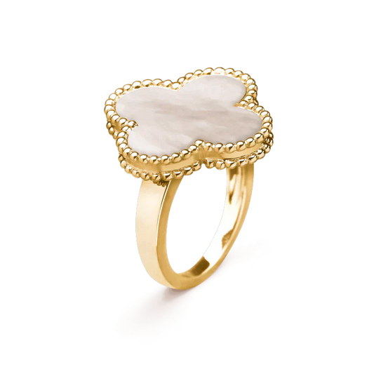 [Max Jewelry ]CLOVER WHITE MOP RING