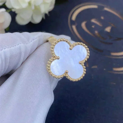 [Max Jewelry ]CLOVER WHITE MOP RING