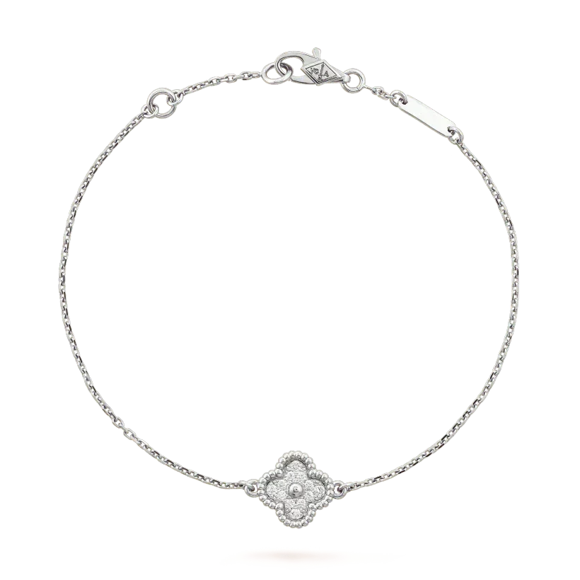 [Plus&Max]CLOVER  SINGLE FLOWER BRACELET SILVER