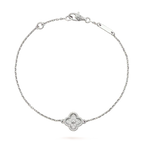 [Plus&Max]CLOVER  SINGLE FLOWER BRACELET SILVER