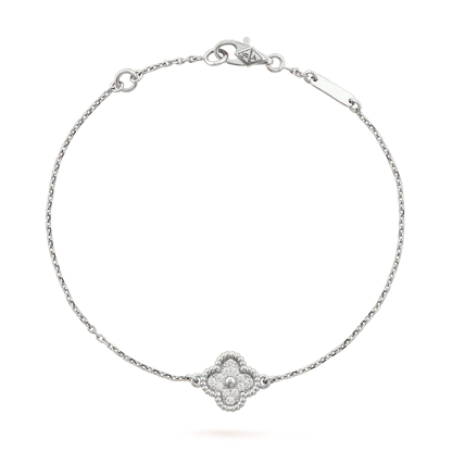 [Max Jewelry ]CLOVER  SINGLE FLOWER BRACELET SILVER