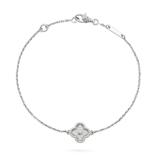 [Max Jewelry ]CLOVER  SINGLE FLOWER BRACELET SILVER