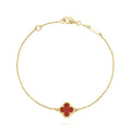 [Plus&Max]CLOVER  CARNELIAN SINGLE FLOWER BRACELET