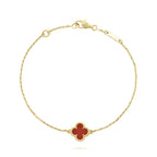 [Plus&Max]CLOVER  CARNELIAN SINGLE FLOWER BRACELET
