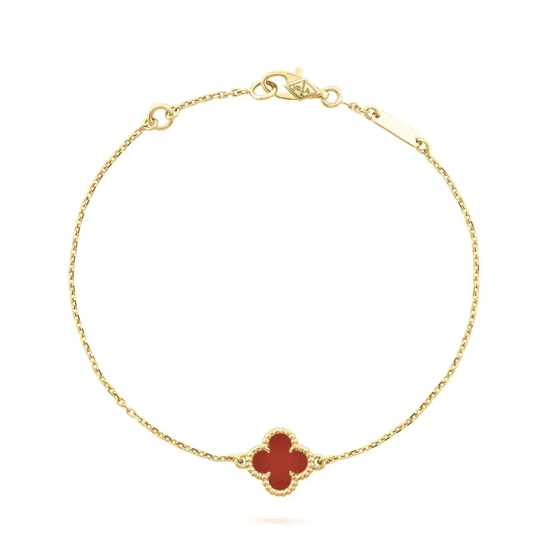 [Max Jewelry ]CLOVER  CARNELIAN SINGLE FLOWER BRACELET