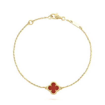 [Max Jewelry ]CLOVER  CARNELIAN SINGLE FLOWER BRACELET