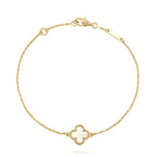 [Plus&Max]CLOVER WHITE MOP SINGLE FLOWER BRACELET