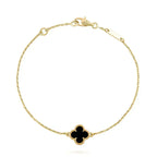 [Plus&Max]CLOVER ONYX SINGLE FLOWER BRACELET