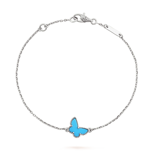 [Max Jewelry ]BUTTERFLY TURQUOISE BUTTERFLY BRACELET SILVER