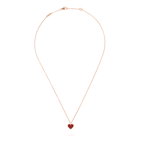[Plus&Max]SWEET CLOVER CARNELIAN HEART NECKLACE