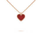 [Plus&Max]SWEET CLOVER CARNELIAN HEART NECKLACE