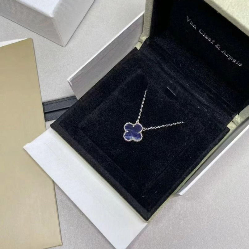 [Max Jewelry ]CLOVER 15MM PIETERSITE NECKLACE SILVER