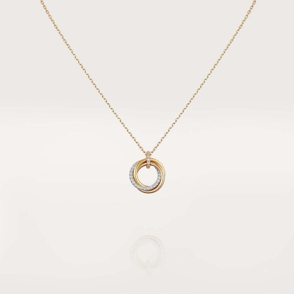 [Plus&Max]TRINITY NECKLACE SILVER GOLD PINK GOLD DIAMONDS