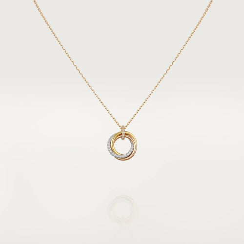 [Plus&Max]TRINITY NECKLACE SILVER GOLD PINK GOLD DIAMONDS