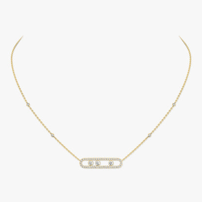 [Plus&Max] Move Pave_ Rose Gold Diamond Necklace