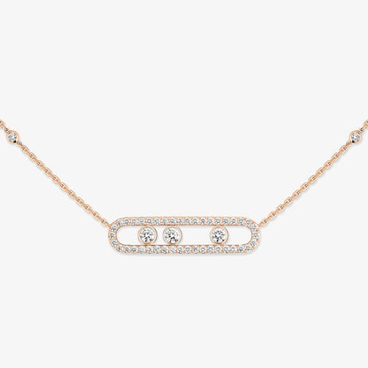 [Max Jewelry] Move Pave_ Rose Gold Diamond Necklace