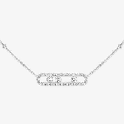 [Max Jewelry] Move Pave_ Rose Gold Diamond Necklace