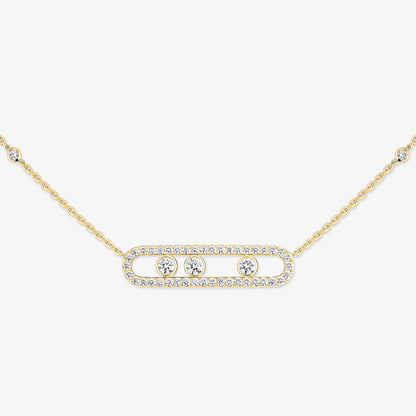 [Max Jewelry] Move Pave_ Rose Gold Diamond Necklace