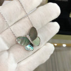 [Plus&Max]LARGE BUTTERFLY SILVER PENDANT DIAMOND NECKLACE