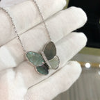 [Plus&Max]LARGE BUTTERFLY SILVER PENDANT DIAMOND NECKLACE