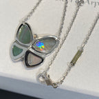 [Plus&Max]LARGE BUTTERFLY SILVER PENDANT DIAMOND NECKLACE