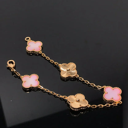 [Max Jewelry ] CLOVER 5 MOTIFS  PINK MOP BRACELET COLLECTION