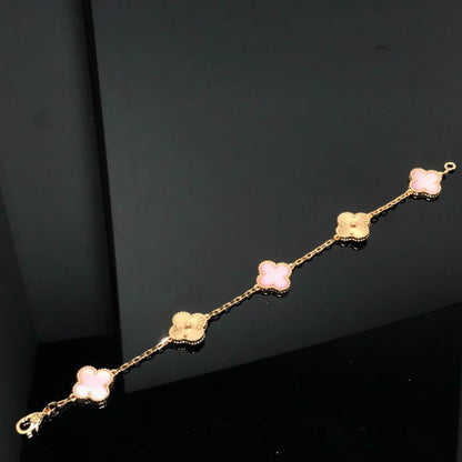 [Max Jewelry ] CLOVER 5 MOTIFS  PINK MOP BRACELET COLLECTION