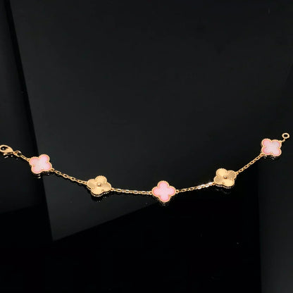 [Max Jewelry ] CLOVER 5 MOTIFS  PINK MOP BRACELET COLLECTION