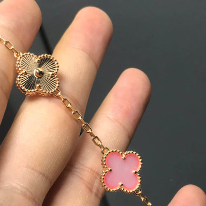 [Max Jewelry ] CLOVER 5 MOTIFS  PINK MOP BRACELET COLLECTION