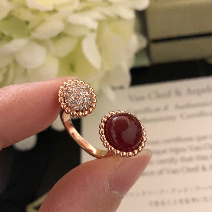 [Max Jewelry ]PERLEE COULEURS DIAMOND ROSE GOLD BETWEEN THE FINGER RING