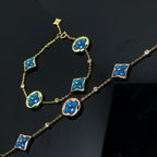 [Plus&Max]STAR AND SUN 4 MOTIF BLUE BRACELET
