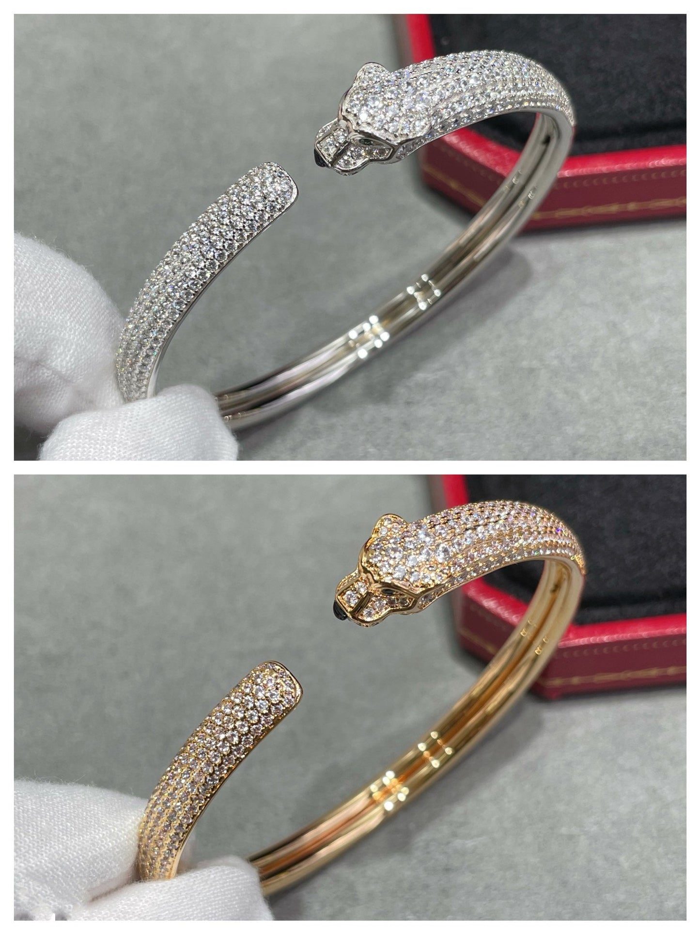 [Max Jewelry ]PANTHERE FULL DIAMOND OPEN BRACELET