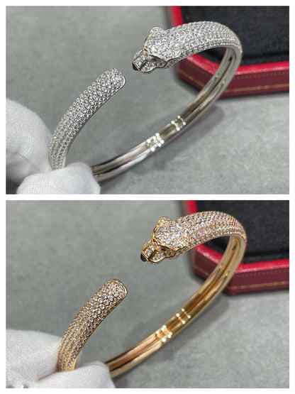 [Max Jewelry ]PANTHERE FULL DIAMOND OPEN BRACELET