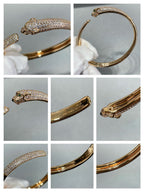 [Plus&Max]PANTHERE FULL DIAMOND OPEN BRACELET