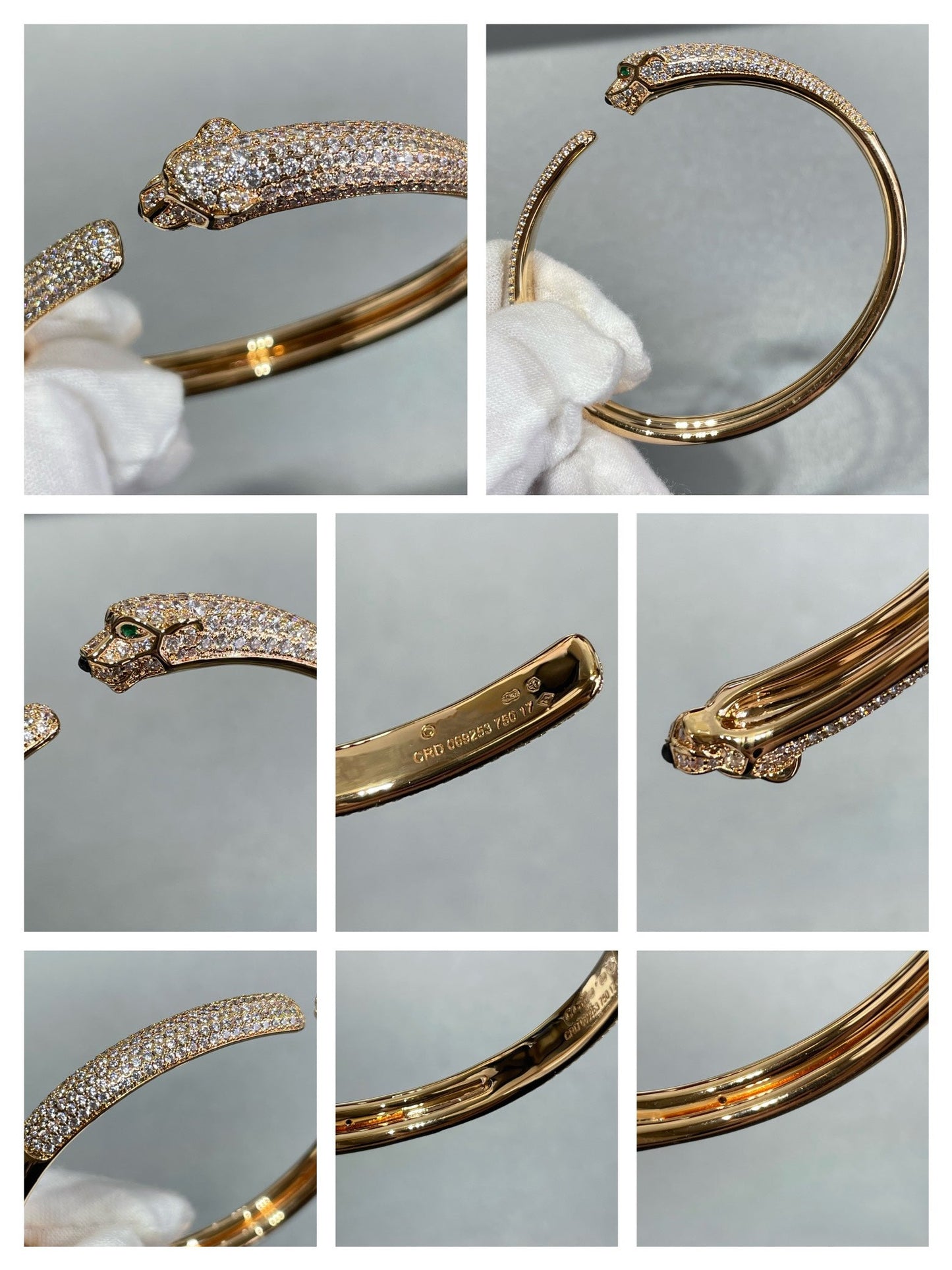 [Max Jewelry ]PANTHERE FULL DIAMOND OPEN BRACELET