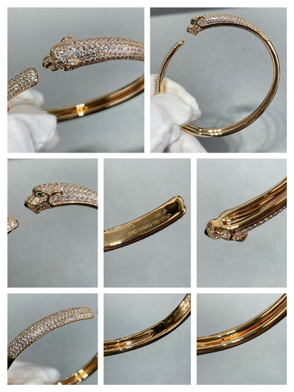 [Max Jewelry ]PANTHERE FULL DIAMOND OPEN BRACELET