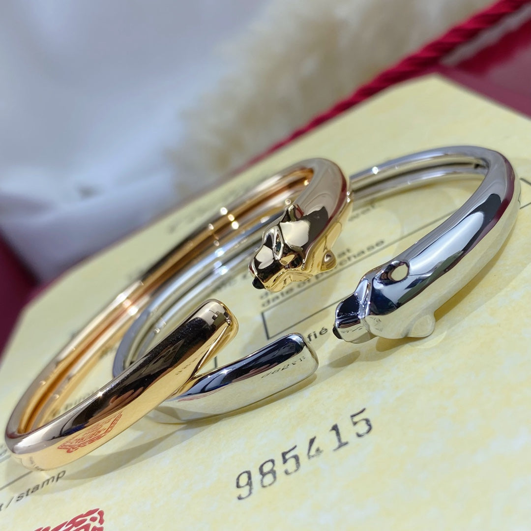 [Max Jewelry ]PANTHERE SILVER OPEN BRACELET