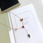 [Plus&Max]LUCKY SPRING 4 MOTIFS ROSE GOLD NECKLACE