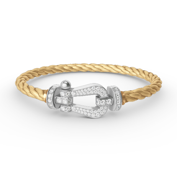 [Max Jewelry ]FORCE LARGE HORSESHOE FULL DIAMOND BRACELET SILVER
