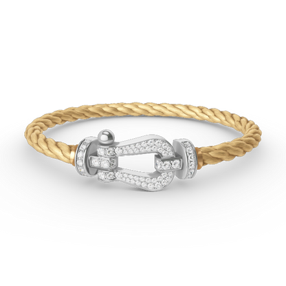 [Max Jewelry ]FORCE LARGE HORSESHOE FULL DIAMOND BRACELET SILVER
