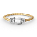 [Plus&Max]FORCE LARGE HORSESHOE HALF DIAMOND BRACELET SILVER
