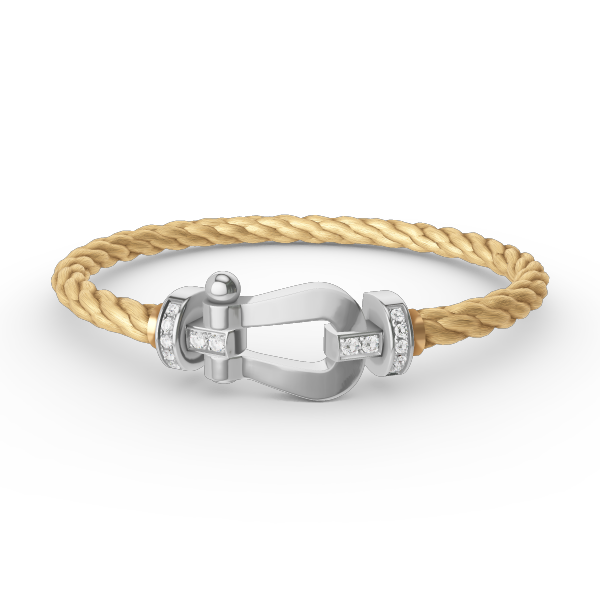 [Max Jewelry ]FORCE LARGE HORSESHOE HALF DIAMOND BRACELET SILVER