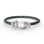 [Plus&Max]FORCE LARGE HORSESHOE HALF DIAMOND BRACELET SILVER